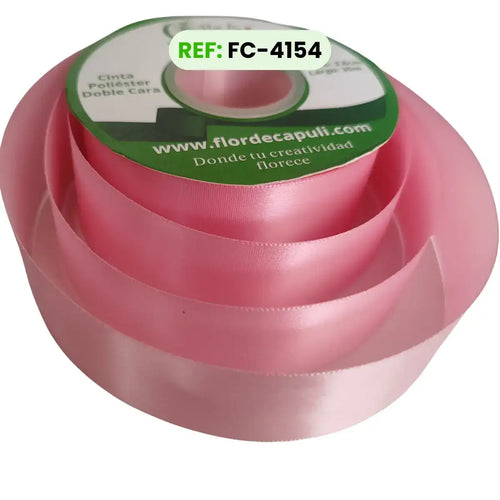 Cinta Satinada Rosa Premium Doble Cara