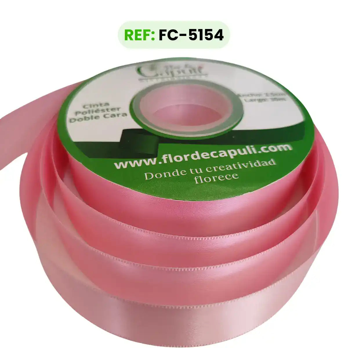 Cinta Satinada Rosa Premium Doble Cara