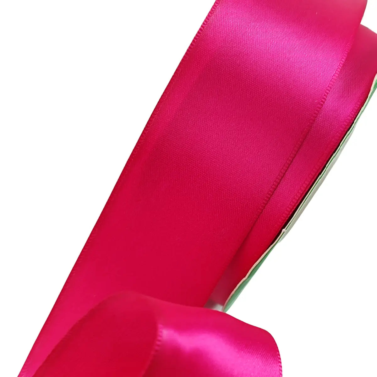 Cinta Satinada Fucsia Premium Doble Cara