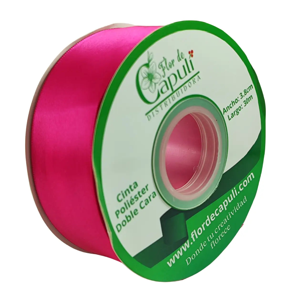 Cinta Satinada Fucsia Premium Doble Cara