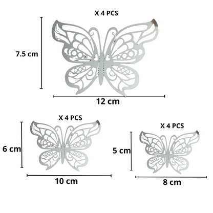 Mariposas Plateadas TIPO H Troqueladas 3d