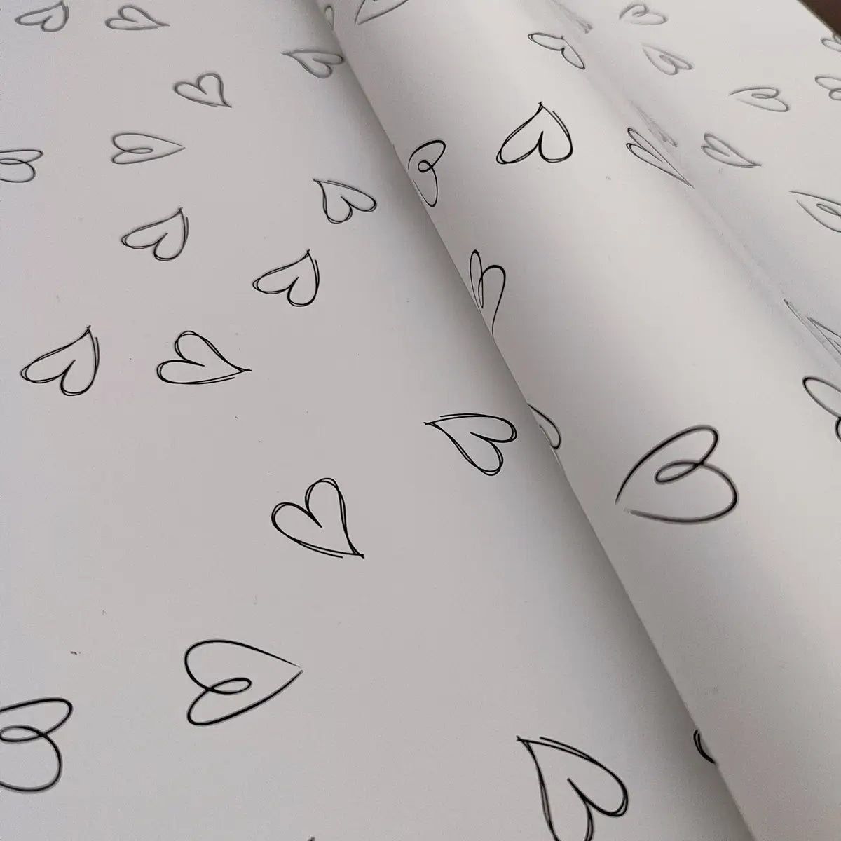 Papel Coreano Blanco Corazones