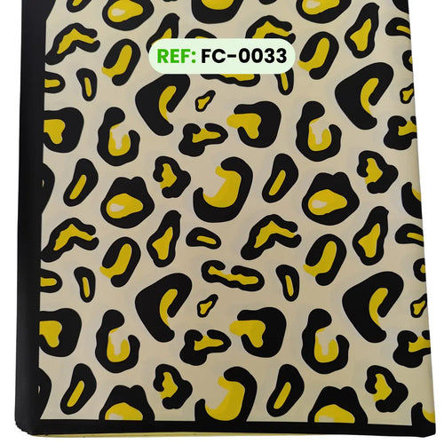 Papel coreano estampado de leopardo amarillo