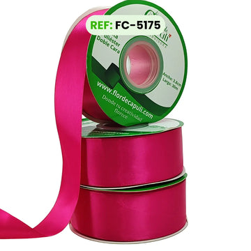 Cinta Satinada Doble Cara 100% Poliester color Fucsia