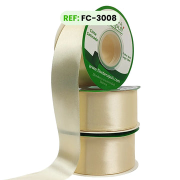 Cinta Satinada 4 cm Una Cara color Beige