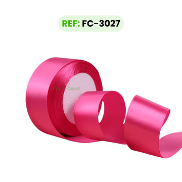 Cinta Satinada 4 cm Una Cara color Rosa Roja
