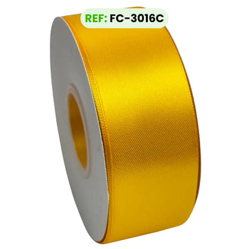 Cinta Satinada Doble Cara Estándar 4 cm x 45 m color Amarillo Girasol