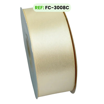 Cinta Satinada Doble Cara Estándar 4 cm x 45 m color Beige