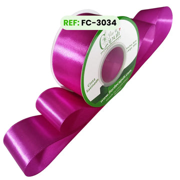 Cinta Satinada 4 cm Una Cara color Rosa Purpura