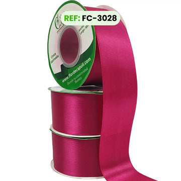 Cinta Satinada 4 cm Una Cara color Rojo Rosa Intenso