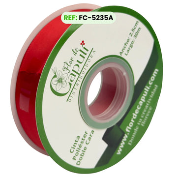 Cinta Satinada Doble Cara 100% Poliester color Rojo