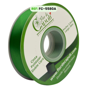 Cinta Satinada Doble Cara 100% Poliester color Verde