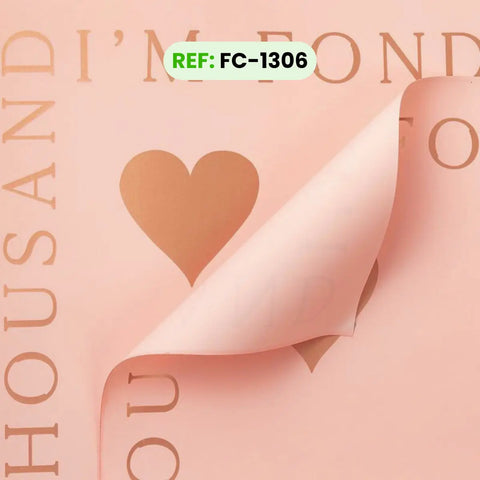 Papel coreano Corazón color Beige Oscuro, paquete x 20 pliegos 57 x 57 cm